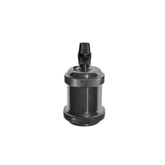 Ντουί Ε27 Αλουμινίου Διακοσμητικό με ροδέλα Μάυρο - adeleq