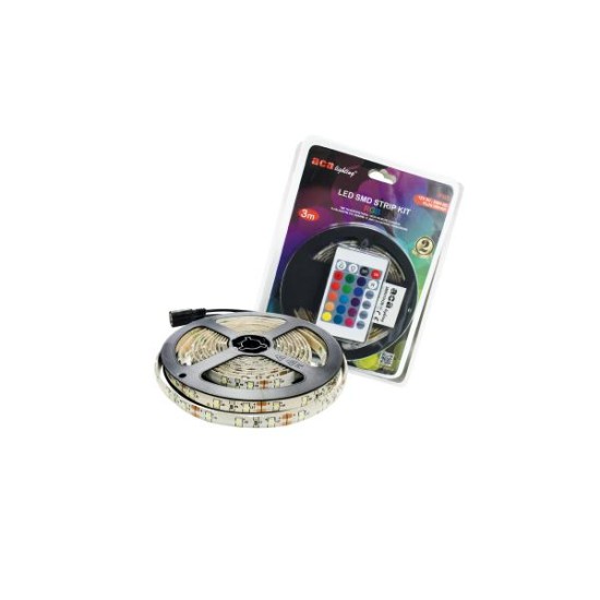 Ταινία Led - Blister Kit - 5Μέτρα - IP65 RGB - Με τηλεχειριστήριο & Τροφοδοτικό 12V DC - 5MKITRGB - ACA