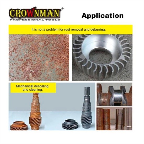 Συρμάτινη βούρτσα καθαρισμού με ξύλινη λαβή - CROWNMAN