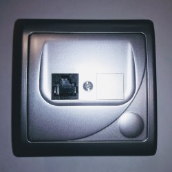 Πρίζα computer RJ45 CAT5e / 1 εξόδου  - Ασημί - GPK-1FSI - Efekt - OSPEL