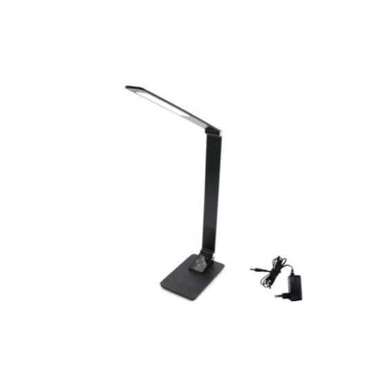 LED Πορτατίφ Γραφείου με ασύρματη φόρτιση 9,5W 230V/12VDC CCT Ασημί - adeleq