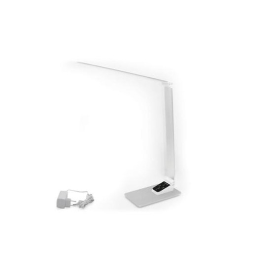 LED Πορτατίφ Γραφείου με ασύρματη φόρτιση 9,5W 230V/12VDC CCT Ασημί - adeleq