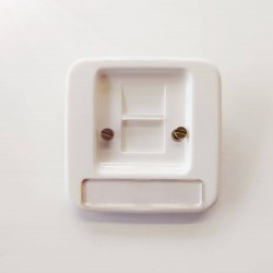 Πλακίδιο πρίζας RJ11/RJ45 -  1 θέσης λευκό για μηχ/σμο Reflex - Busch-Jaeger