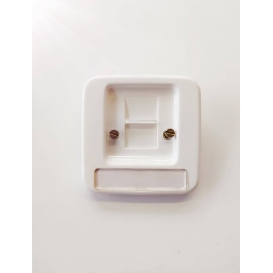 Πλακίδιο πρίζας RJ11/RJ45 -  1 θέσης λευκό για μηχ/σμο Reflex - Busch-Jaeger