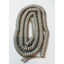 Spiral telephone cable grey 1m USA - 4P4C