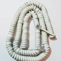 Καλώδιο προεκτάσεως σπιράλ τηλεφωνου 1μέτρο / Λευκό - USA - 4P4C - CENTRAL 