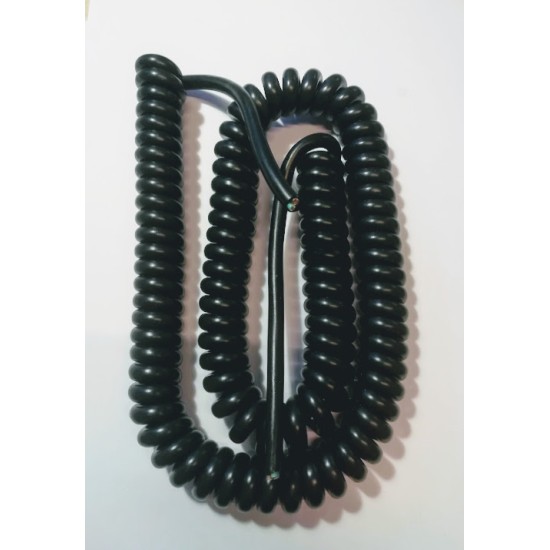 Καλώδιο σπιράλ ρέυματος τριπολικό μάυρο - 3x0,75mm 