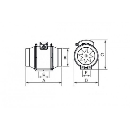 Εξαεριστήρας ενδιάμεσος αεραγωγών Φ100mm - ARIL - airRoxy