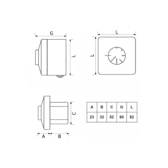 Ρυθμιστής ταχύτητας στροφών εξαερισμού 0.1-1A - ARO100   - DABLER