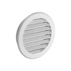 Περσίδα εξαερισμού με πλέγμα στρογγυλή Φ80mm Λευκή  - DABLER
