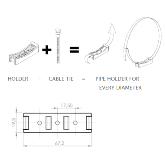 Στήριγμα σωληνών για Φ75-150mm (Σέτ 2 τεμαχίων)  - DABLER