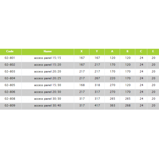 Plastic ventilator door White 150x150mm  - DABLER