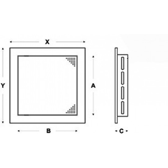 Plastic ventilator door White 150x150mm  - DABLER