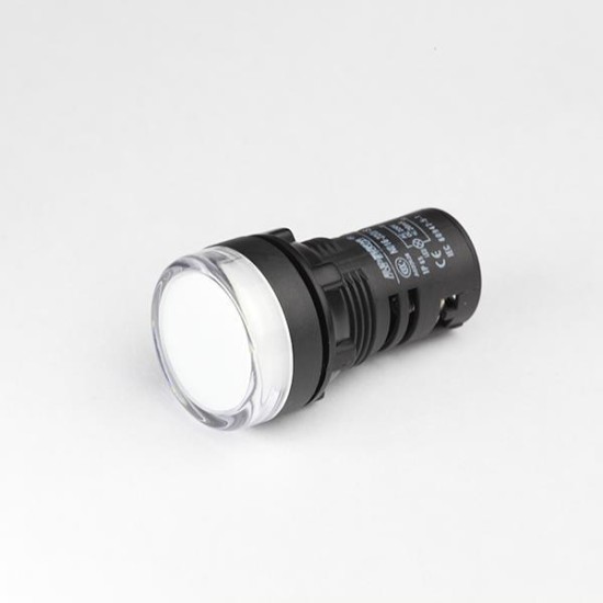 Ενδεικτική λυχνία - Φ22 ηλεκτρονική - Λευκό - 230V - AD22-22Y - Xindali