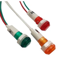 Ενδεικτική λυχνία - Φ12 - Με ροζέτα & Καλώδιο - Κόκκινη - 230V - PR012R - Xindali