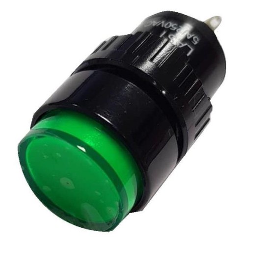 Μπουτόν Φ16 - 230V - LED Πράσινο - LAS1Y-G - Xindali