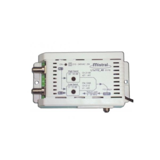 Eνισχυτής γραμμής κεραίας 40 dB (CATV) - L1x112 - Mistral  