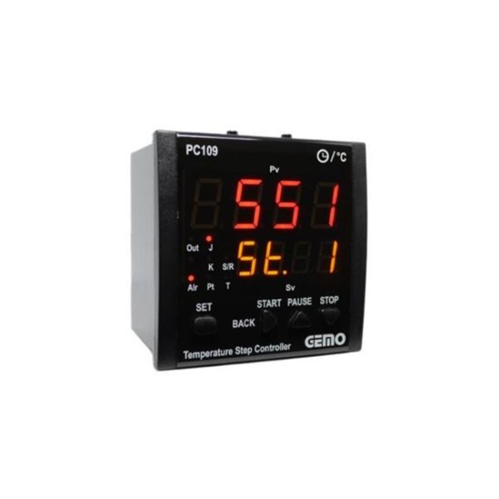Ψηφιακό βηματικό θερμόμετρο πίνακος 230V AC J - 0/600οC , K - 0-1200Oc , PT100 - 0/800Oc  PC109-230VAC-R - GEMO