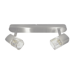 Wall spot light 2XG9 max 40W Metal + Glass / Matt nickel + Clear 10.5X30CM NAPLES - acadecor 