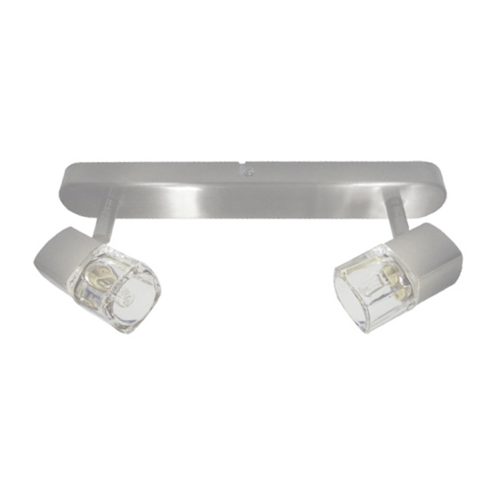 Wall spot light 2XG9 max 40W Metal + Glass / Matt nickel + Clear 10.5X30CM NAPLES - acadecor 
