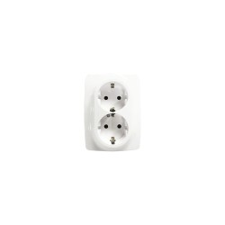 Πρίζα σούκο ασφαλείας διπλή λευκό 2X2P+E 16A 250V~ PRIME acaelec