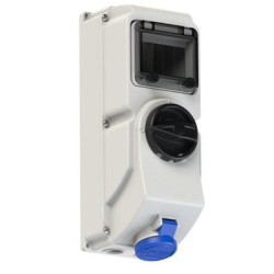 Πρίζα IP44 επίτοιχη 3x16A με διακόπτη 0-1 με θέση για ασφάλειες κ δυνατότητα κλειδώματος με λουκέτο - PCE