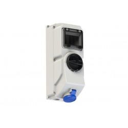 Πρίζα IP44 επίτοιχη 3x16A με διακόπτη 0-1 με θέση για ασφάλειες κ δυνατότητα κλειδώματος με λουκέτο - PCE