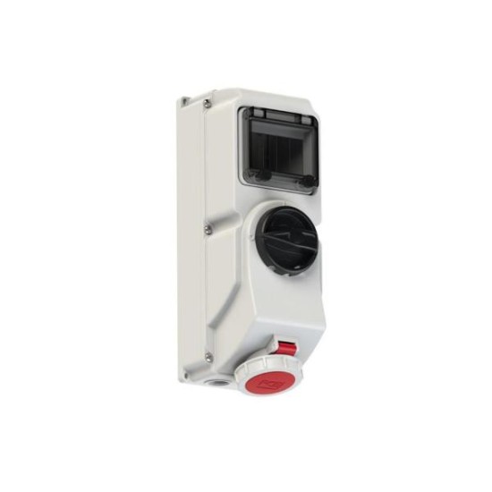 Πρίζα IP66/67 επίτοιχη 3x16A με διακόπτη 0-1 κ θέση για ασφάλειες - PCE