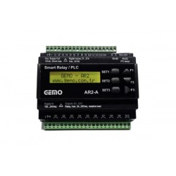 Προγραμματιζόμενος λογικός ελεγκτής PLC ράγας 12 ψηφιακών / 2 Αναλογικών εισόδων - 10 Ανοικτων εξόδων 100-240VAC(50/60Hz) - AR2-A-230VAC-12D2A-RTC - GEMO