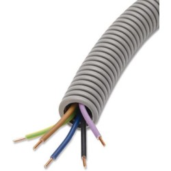 Σπιράλ σωλήνας με καλώδια 5x1.5 Μαύρο - Καφέ - Μώβ - Μπλέ - Κίτρινο / Πράσινο Φ20 750N  FXPR+Ye 5X1,5 - DIETZEL UNIVOLT