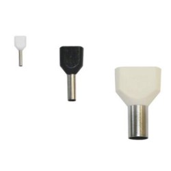 Μύτη μονωμένη διπλή τύπου telemecanique Γκρί 2x2,50mm² - adeleq