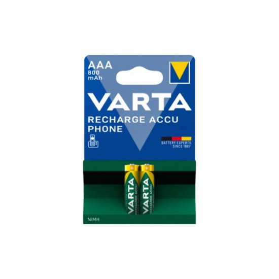 Battery Recharge ready to use Phone ACCU Power 1.2V ΑΑΑ 800mAh 58398 101 402 - 2pcs - VARTA