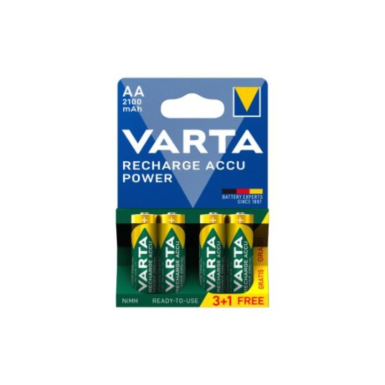 Μπαταρία επαναφορτιζόμενη προφορτισμένη ACCU 1.2V ΑΑ 2100mAh 56706 HR6 - 4τεμ - VARTA