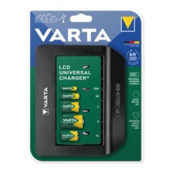 Φορτιστής μπαταριών Universal με LCD  ΑΑ / ΑΑΑ / C / D / 9V / 5V USB 128602 - VARTA