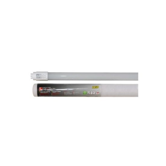 Λάμπα Led Γυάλινη T8 120cm 18W 230V Διπλής Τροφοδοσίας Λευκό - adeleq