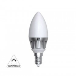 Λάμπα Led Κεράκι ασημί αλουμινίου E14 6W Ντιμαριζόμενο Λευκό - adeleq