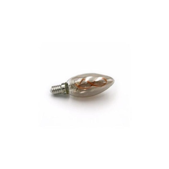 Λάμπα Led GOG Κεράκι spiral διάφανο Φιμέ Ε14 / 4W 230V Ντιμαριζόμενο Θερμό 2100k - adeleq