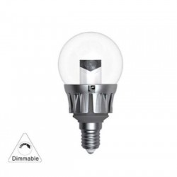 Λάμπα Led Σφαιρικό διάφανο ασημί αλουμινίου Ε14 5W Ντιμαριζόμενο Θερμό - adeleq