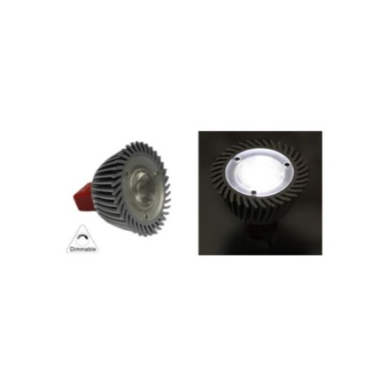 Λάμπα Led MR16 3W 12VAC/DC 1 Led Ντιμριζόμενη.ΕΝ.Φακό 30° Ψυχρό - adeleq