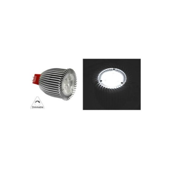 Λάμπα Led Ισχύος MR16 Αλουμινίου 7W 12VAC/DC Ντιμαριζόμενη.ΕΝ.Φακό 30° Ψυχρό - adeleq