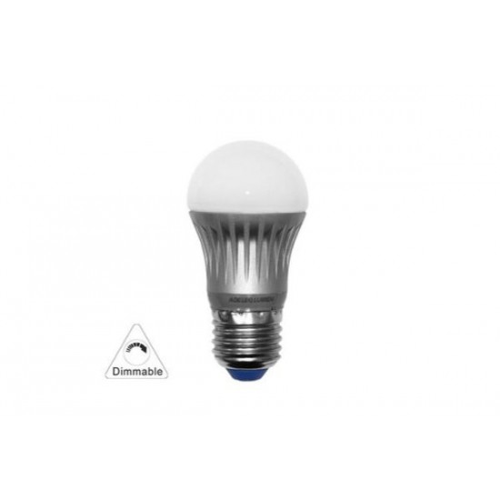 Λάμπα Led Σφαιρικό ασήμι αλουμινίου Ε14 / Ε27 5W 230V Ντιμαριζόμενο Ψυχρό - adeleq