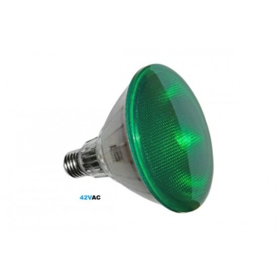Λάμπα Led Γυάλινη PAR38 E27 10W 42VAC 75° Πράσινη IP65 - Adeleq