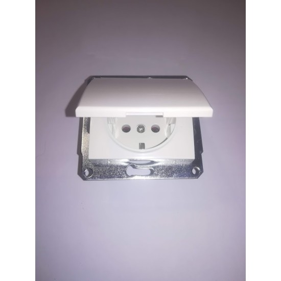 Πρίζα σούκο με καπάκι ιβουάρ - Alva - ELKO 