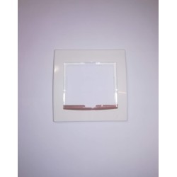 Πλαίσιο 1 θέσης ιβουάρ - Καφέ λωρίδα- Alva - ELKO 