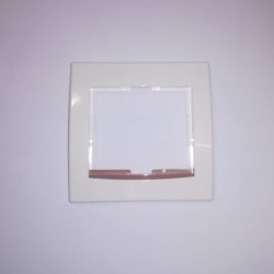 Πλαίσιο 1 θέσης ιβουάρ - Καφέ λωρίδα- Alva - ELKO 