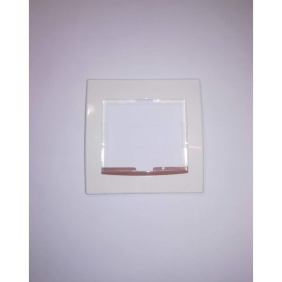 Πλαίσιο 1 θέσης ιβουάρ - Καφέ λωρίδα- Alva - ELKO 