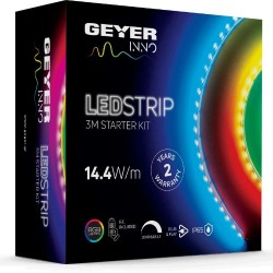 Ταινία Led 14.4w/m Adrdressable  - Blister Kit - 3Μέτρα - IP20 Με τροφοδοτικό 12V DC /  Controller / Driver - 139459 - Geyer