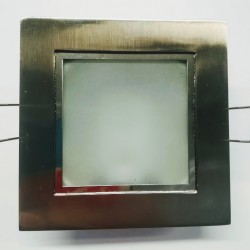 Σπότ χωνευτό τετράγωνο διαδρόμου - Νίκελ μάτ - Ατσάλι+Γυαλί G4 - Ferrara