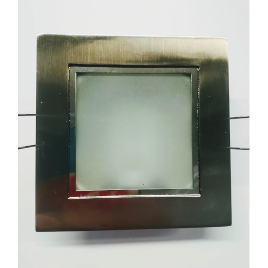 Σπότ χωνευτό τετράγωνο διαδρόμου - Νίκελ μάτ - Ατσάλι+Γυαλί G4 - Ferrara