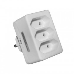Adaptor schuko to 3 2Pole sockets, white - Adeleq